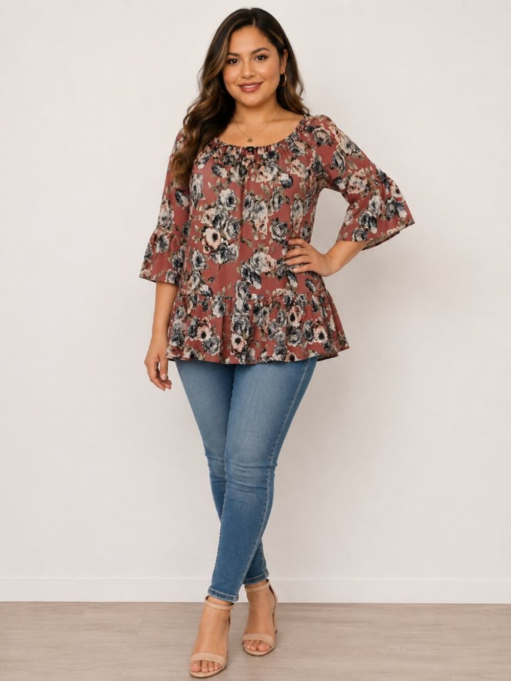 Cottagecore Floral Pullover Blouse | Romantic Vintage Rose Shirt M